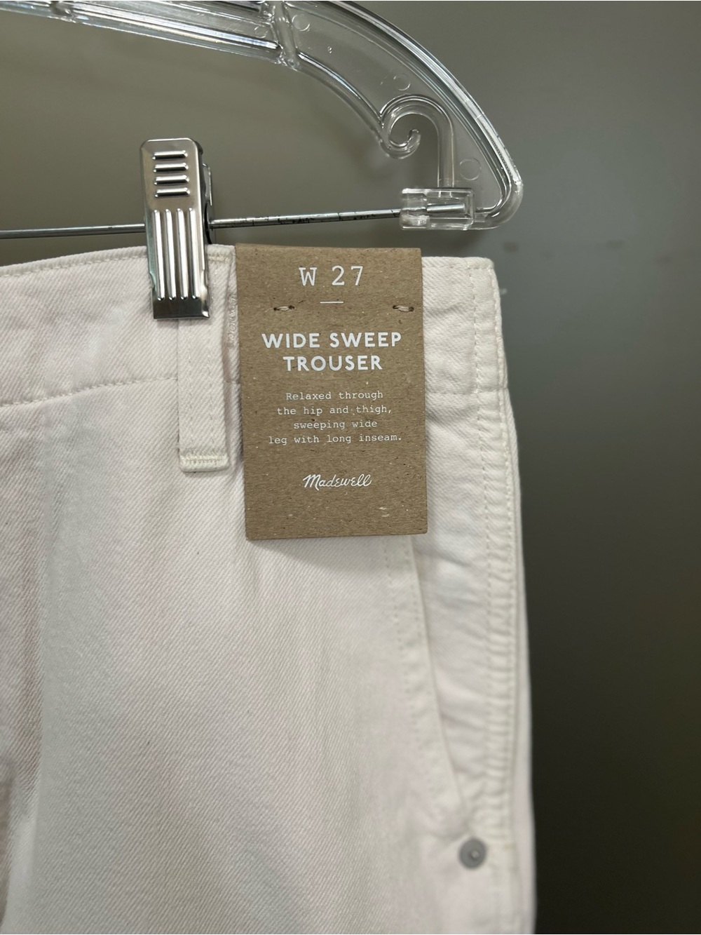 Madewell White Wide Sweep Trouser - Picture 3 of 6